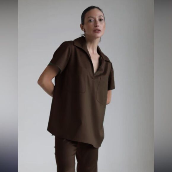 SLOAN The Short Sleeve Top in Brown 6 NWOT - Picture 1 of 9